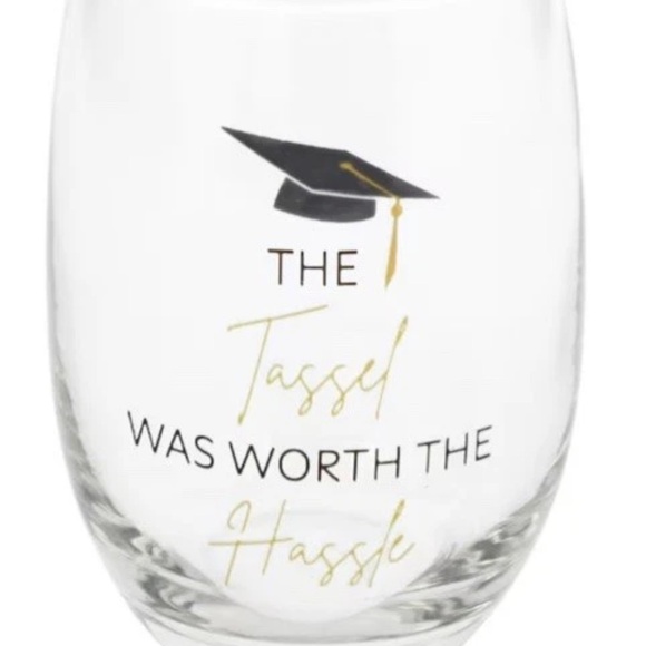 New Cristar Graduation Tassel Worth the Hassel Stemless Wine Glass, 15.5 oz. - Picture 4 of 4